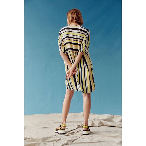 New Anthropologie Peter Som Naxos Striped Tunic Mini Dress $148 XS / S Yellow - Picture 3 of 9
